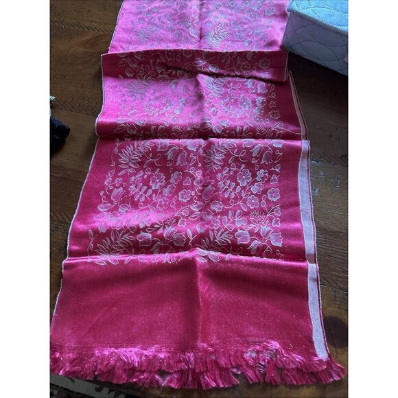 Vintage Blue Scarf Box And Vintage Scarves Ann Klein Silk Black Lace - Picture 6 of 13